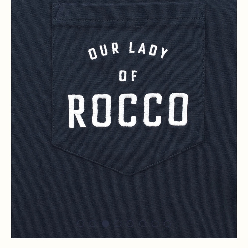 Carbone Our Lady of Rocco Navy Pocket Tee Mens Medium Rare Sold Out NYC - Picture 3 of 9